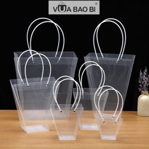 Túi nhựa đựng hoa quai tròn