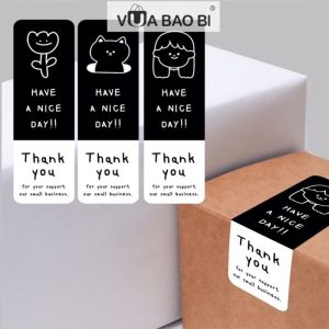 30 tem Thank you đen trắng 3×9cm TE34