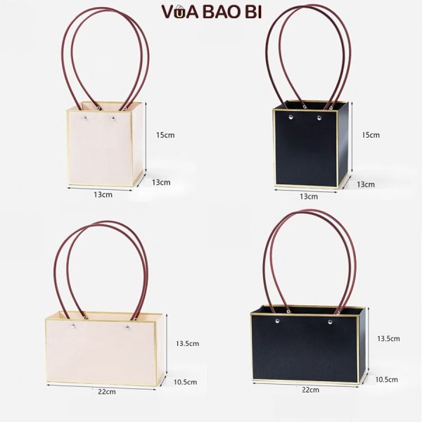Hộp cắm hoa dáng giỏ xách tay H26