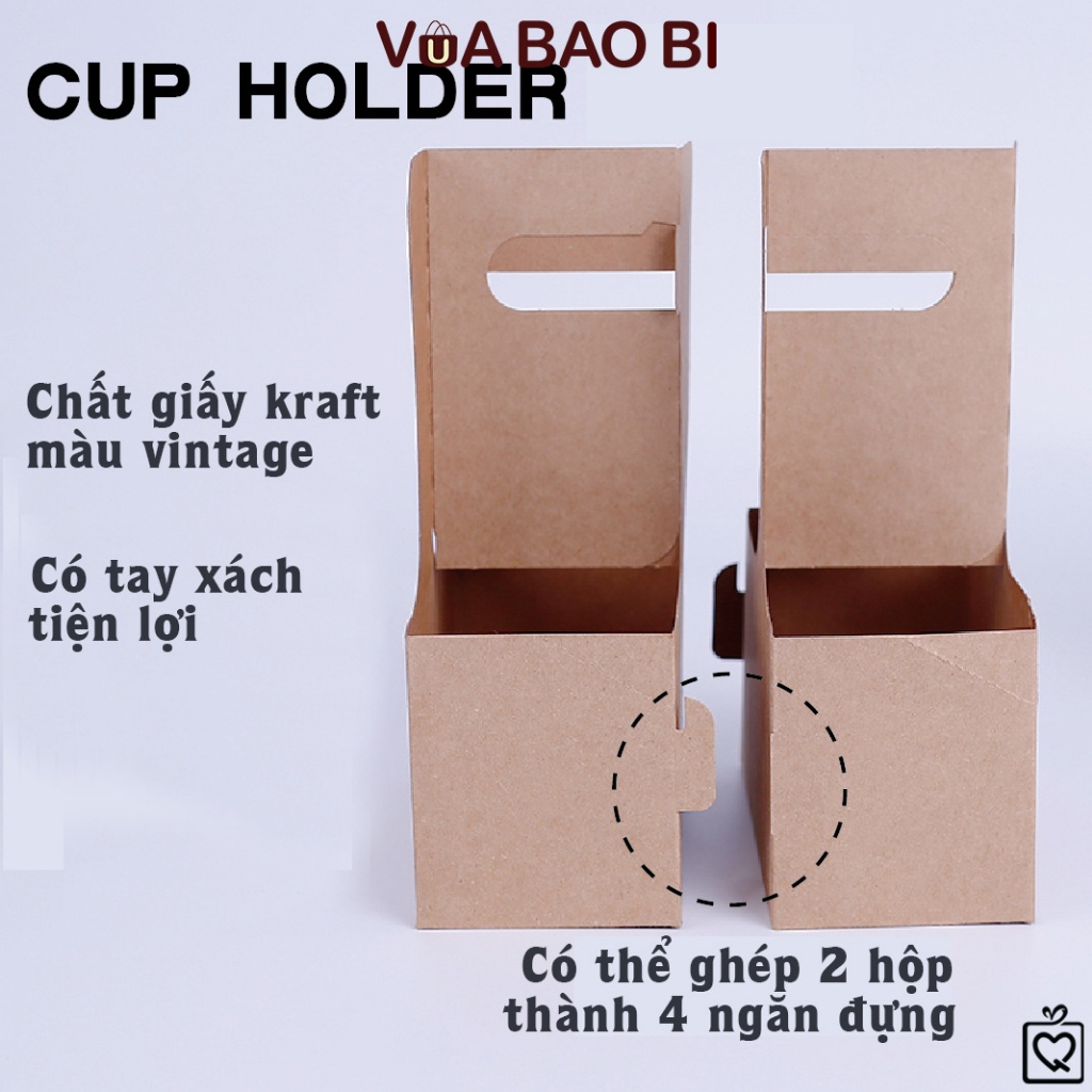 Hộp kraft take away đựng đồ uống H14