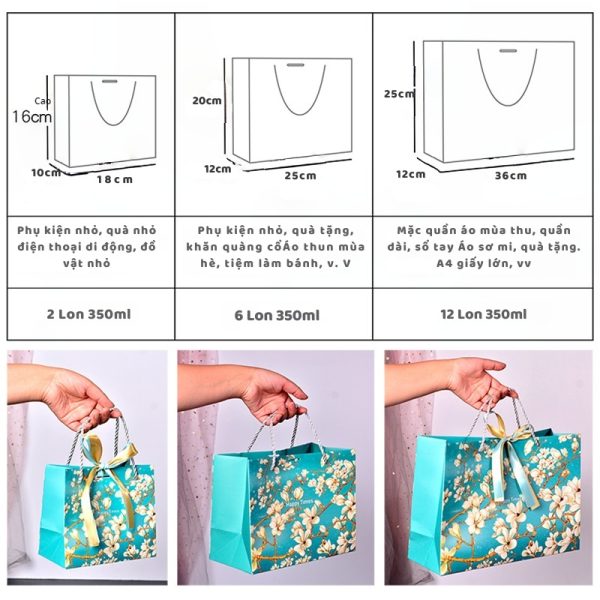 Túi quà hoa hạnh nhân quai thừng TU32