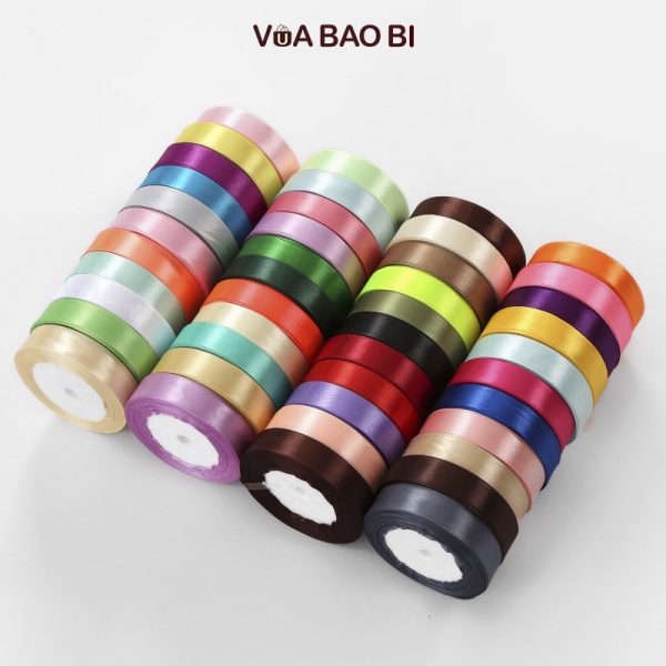 Ruy băng satin màu trơn bản 2cm cuộn 23m RB04