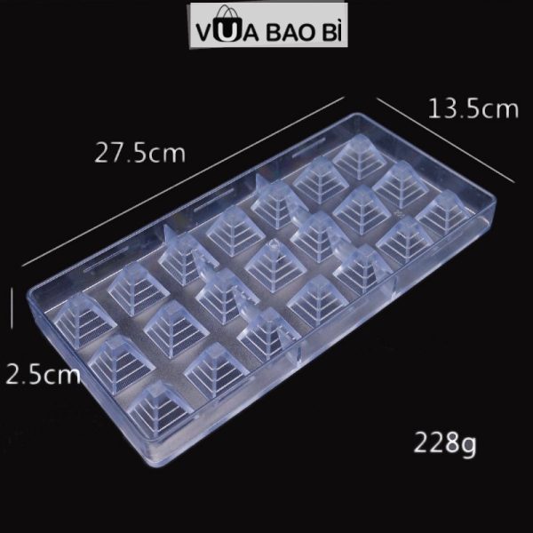 Khuôn làm socola nhựa cứng 27,5×13,5cm