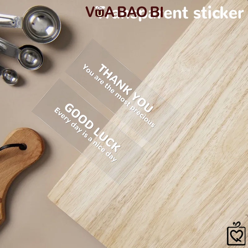 Decal nhựa trong suốt chữ thông điệp TE19