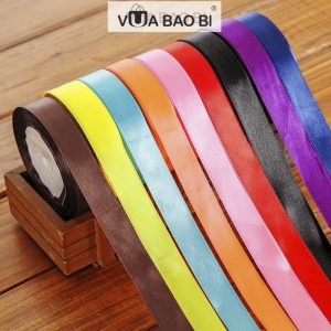 Ruy băng satin màu trơn bản 2cm cuộn 23m RB04