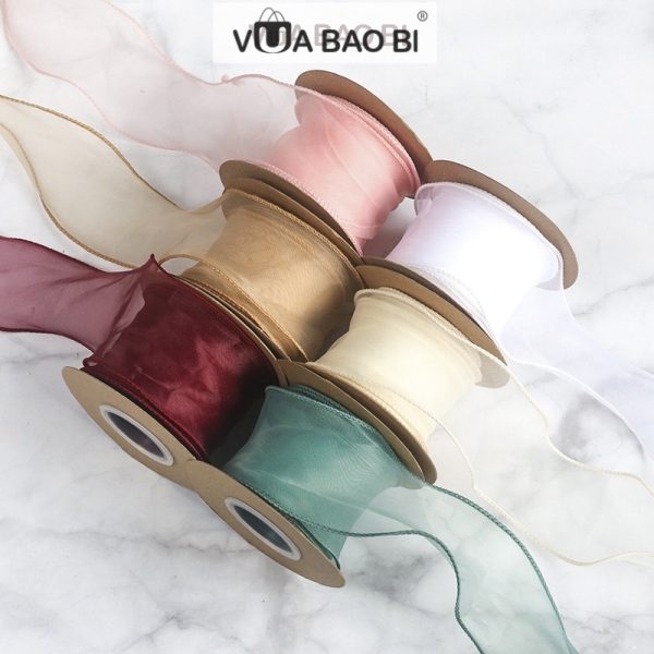 Ruy băng nơ voan cuộn 10m bản 4cm RB13