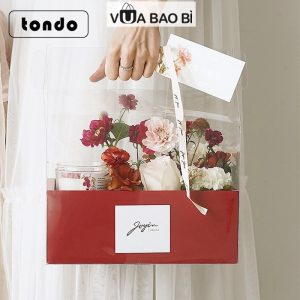 Túi hộp giấy 2 ngăn mặt mica trong H51