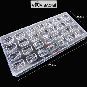 Khuôn làm socola nhựa cứng 27,5×13,5cm