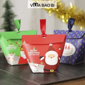Hộp quà Giáng sinh mini gấp miệng H32 (set 5)