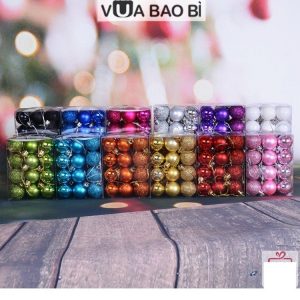 Hộp 24 quả châu 3cm trang trí cây thông