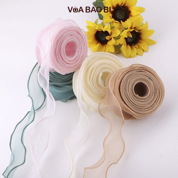 Ruy băng nơ voan cuộn 10m bản 4cm RB13