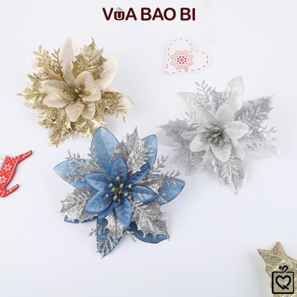 Hoa trạng nguyên vải kim tuyến 14cm