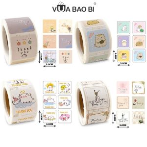 Cuộn 300 tem kiểu bưu thiếp 3×3cm TE35
