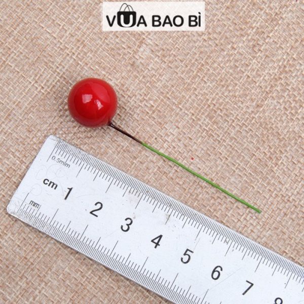 Quả cherry nhân tạo trang trí cây thông (túi 10 quả)