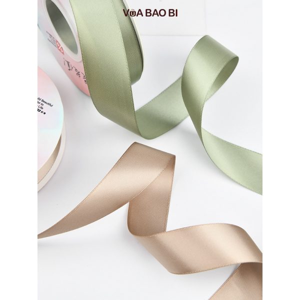 Ruy băng lụa pastel cao cấp bản 2,5cm cuộn 18m RB06