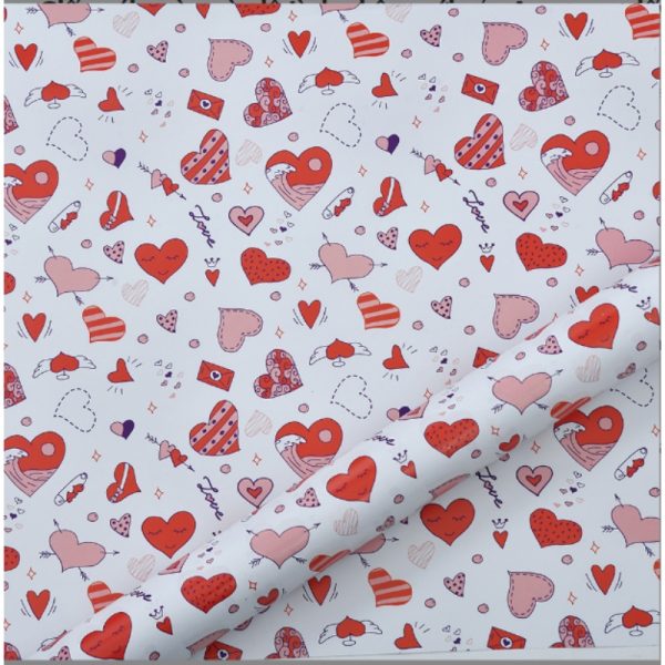 Giấy gói quà trái tim G10 (5 tờ 50×70cm)