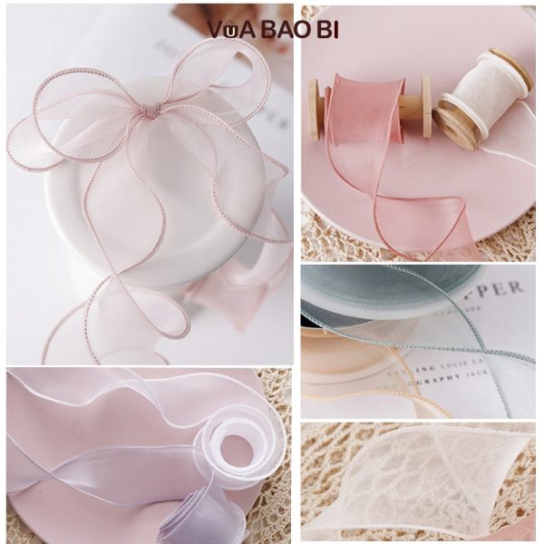 Ruy băng nơ voan cuộn 10m bản 4cm RB13