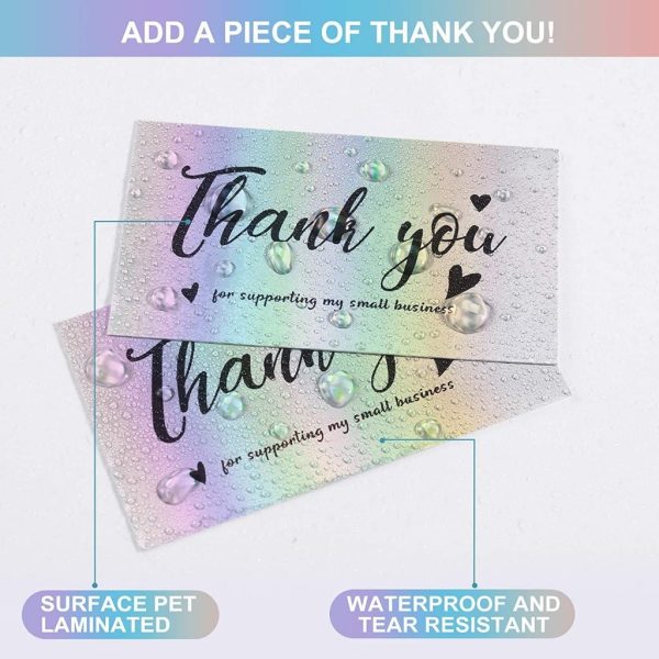 50 thẻ cảm ơn ánh kim hologram 9×5cm TE57