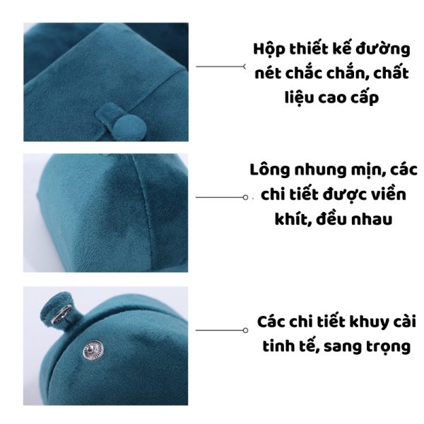 Hộp nhung đựng dây chuyền gấp mở H42
