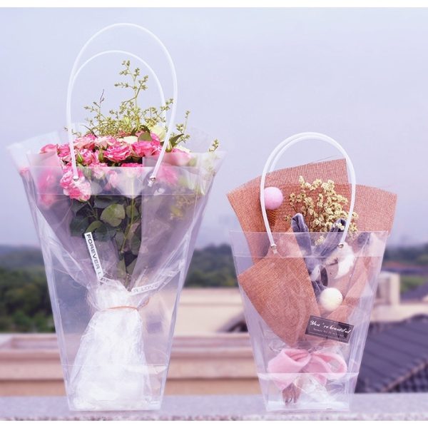 Túi nhựa đựng hoa quai tròn
