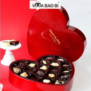 Hộp đựng socola 19 viên hình trái tim (hộp rỗng)