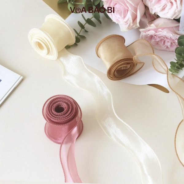 Ruy băng nơ voan cuộn 10m bản 4cm RB13