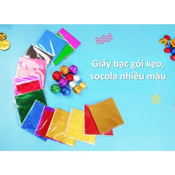 Giấy bạc gói kẹo, socola 8–15cm