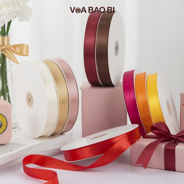 Ruy băng lụa satin bản 2cm cuộn 91m RB05
