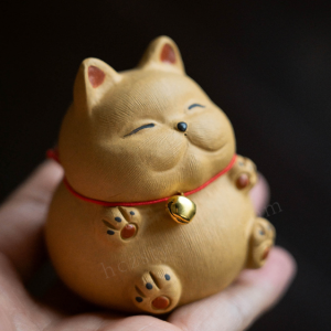 Mèo thần tài gốm lưu hương mini