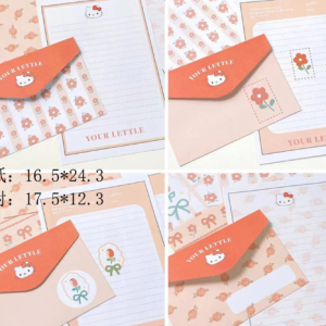 Set thư tay hoạt hình dễ thương (4 giấy + 4 phong bì)