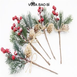 Cành thông Giáng sinh nhân tạo trang trí hộp quà