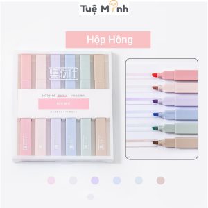 Bộ 6 bút highlight thân vuông HI05 cy-505 - Hồng