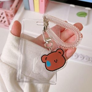 Bao đựng thẻ nhựa trong kèm dây móc khóa K91