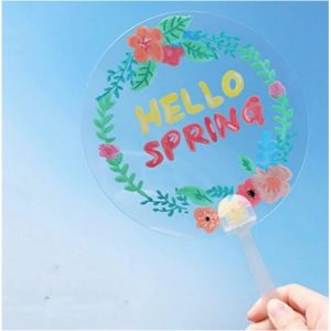 Phôi quạt nhựa tự trang trí K187