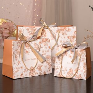 Túi quà Happy times trắng cam, Kem gấu TU69