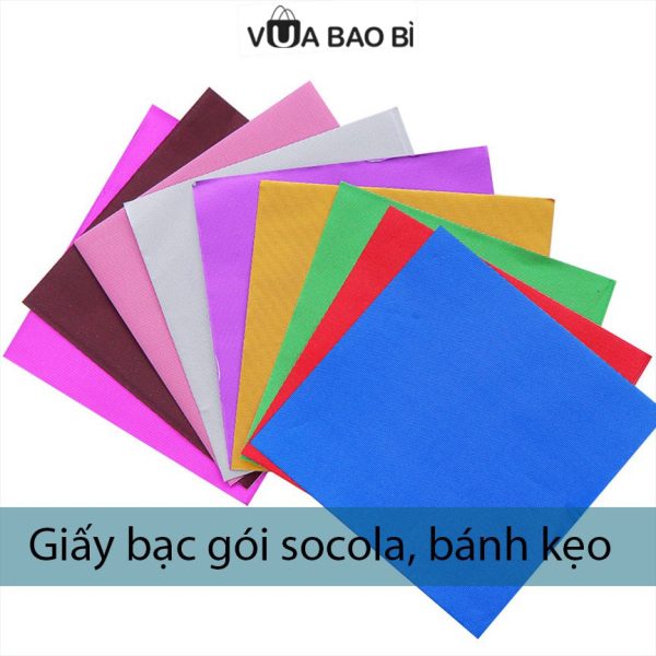 Giấy bạc gói kẹo, socola handmade (nhám/trơn, 8–15cm) - Trơn 15x15 - đỏ