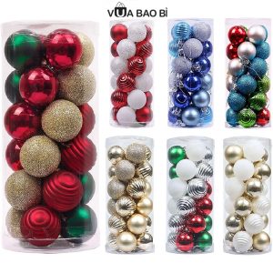 Set 24 quả châu Giáng sinh 6cm