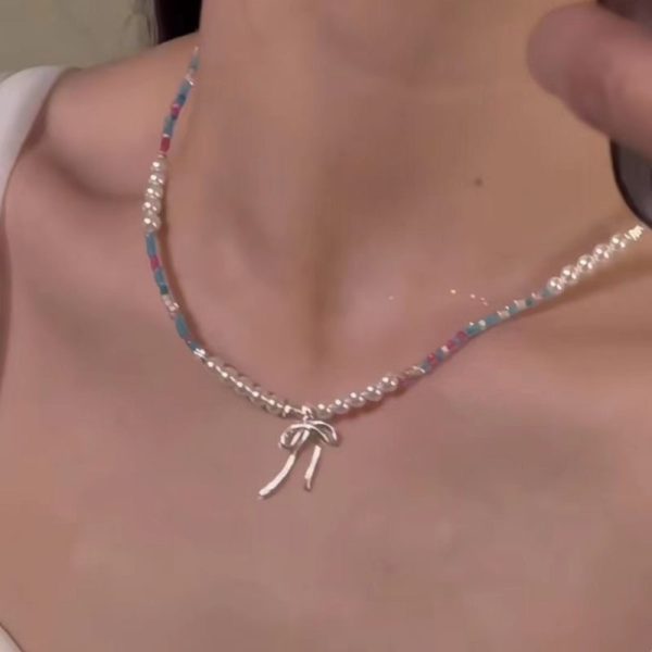 Trang sức bạc Hàn Quốc: nhẫn, vòng cổ, bông tai - Vòng nơ TS05 - 4580