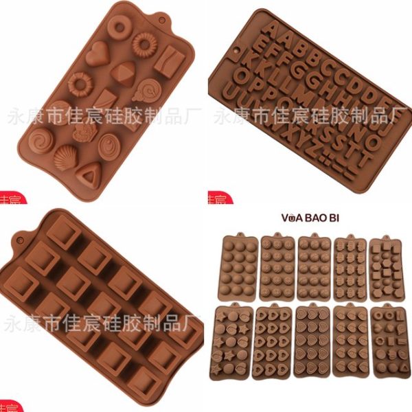 Khuôn socola silicon: donut, khối vuông, chữ, số