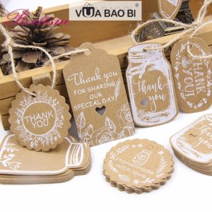 50 tag kraft vintage nhiều lời chúc TE25