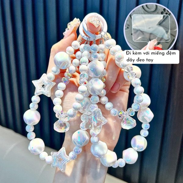 Dây móc treo điện thoại charm hạt ngôi sao