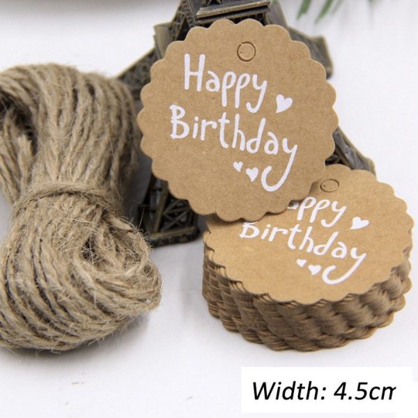 50 tag kraft vintage nhiều lời chúc TE25 - Happy birthday