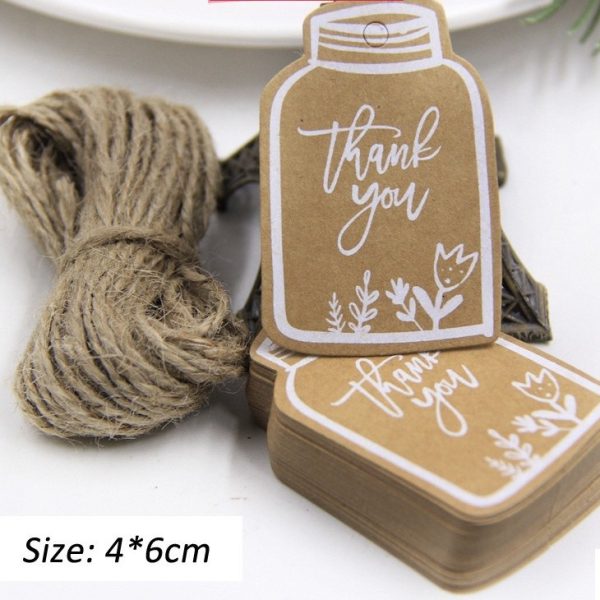 50 tag kraft vintage nhiều lời chúc TE25 - Thank you