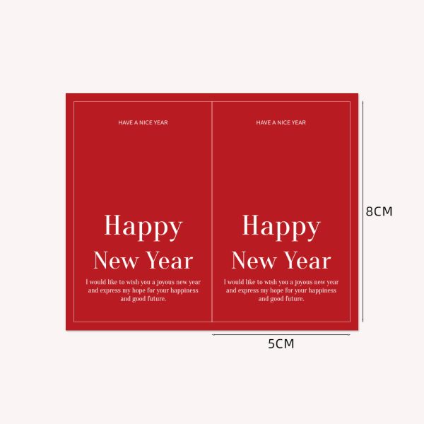 50 tem dán Happy New Year 5×8cm TE79 - Trơn