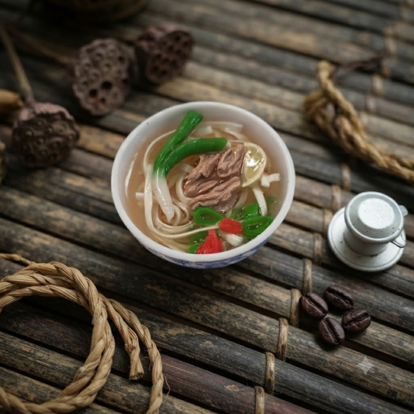 Mô hình món ăn Việt Nam BL213: móc khóa, nam châm - Phở bò - Nam châm