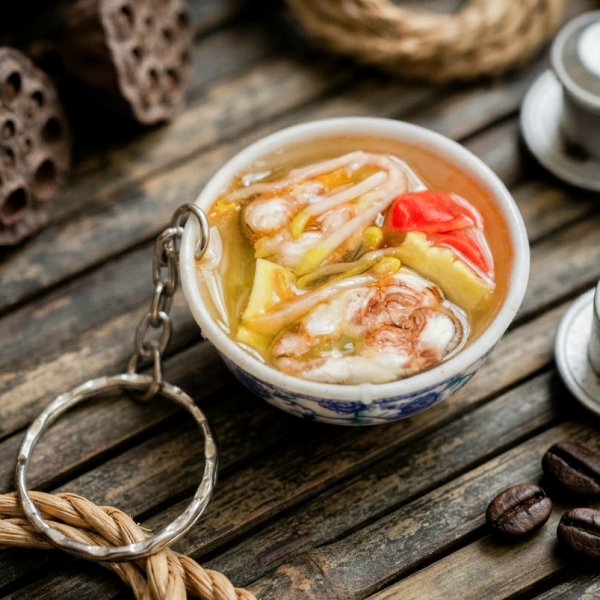 Mô hình món ăn Việt Nam BL213: móc khóa, nam châm - Canh chua cá