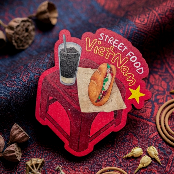 Nam châm gỗ địa danh, món ăn Việt Nam BL219 - Street food