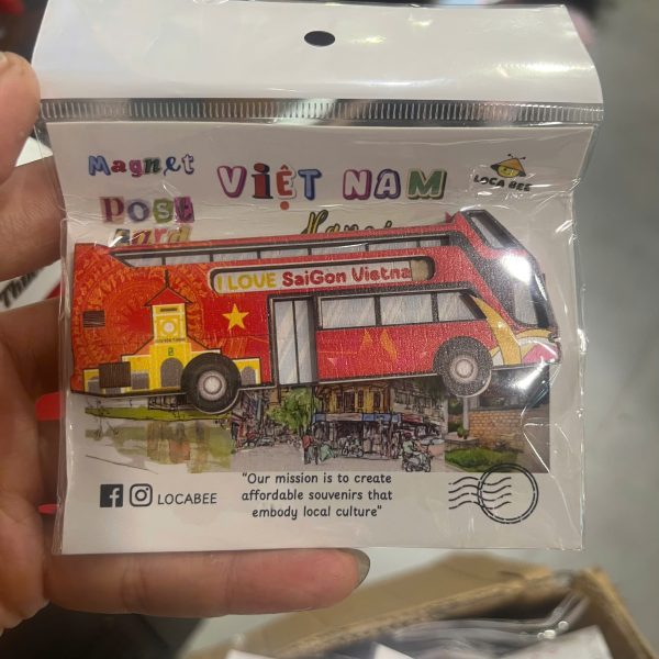 Nam châm tủ lạnh ẩm thực, đời sống Việt Nam - Gỗ xe bus