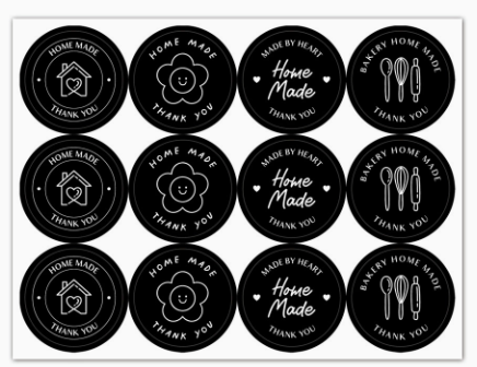 Tem niêm phong 100–120 miếng nhiều mẫu - Home made TE93 - Đen