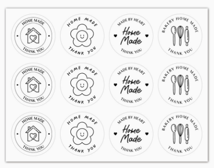 Tem niêm phong 100–120 miếng nhiều mẫu - Home made TE93 - Trắng